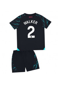Manchester City Kyle Walker #2 Jalkapallovaatteet Lasten Kolmas peliasu 2023-24 Lyhythihainen (+ Lyhyet housut)
